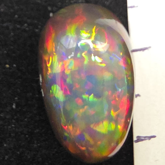 Black Opal special Ethiopian Welo, 8.55 ct oval polished, natural, intense Play-of-Colour