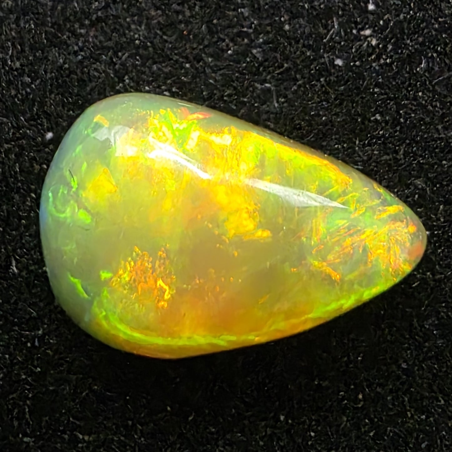 Black Opal Ethiopian Welo, 1.15 ct pear polished, natural