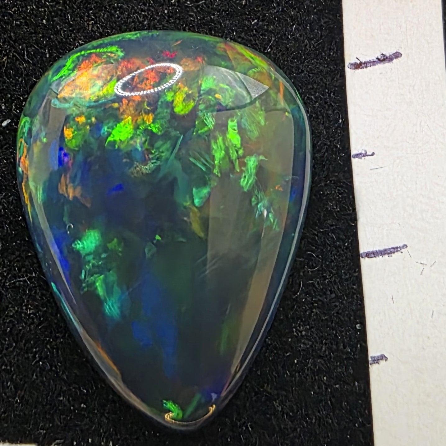 Black Opal special Ethiopian Welo, 8 ct pear polished, natural