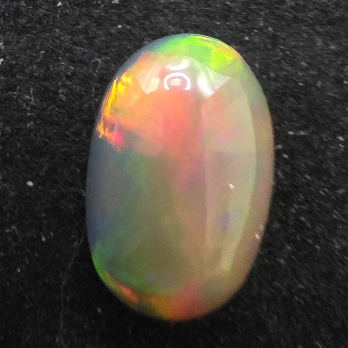 Black Opal special Ethiopian Welo, 3.65 ct oval polished, natural, intense Play-of-Colour