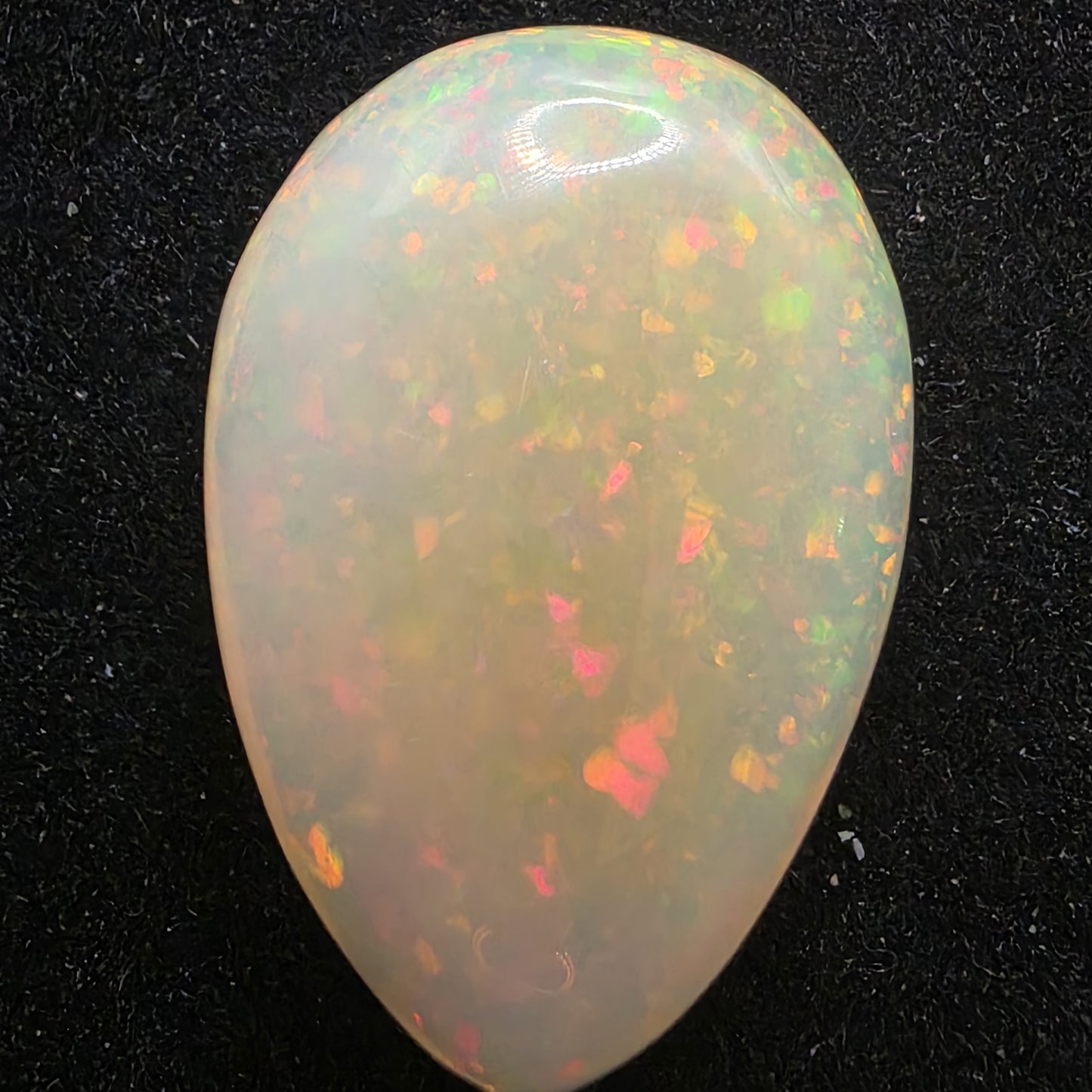 Black Opal special Ethiopian Welo, 18.35 ct pear polished, natural, intense Play-of-Colour