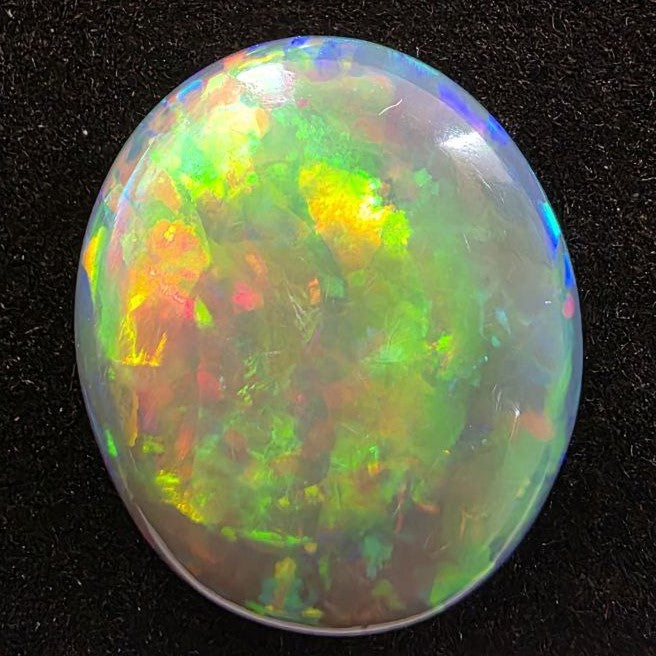 Perfect! Black Opal special Ethiopian Welo, 18.9 ct oval polished, natural, intense Play-of-Colour