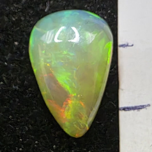 Black Opal Ethiopian Welo, 1.15 ct pear polished, natural