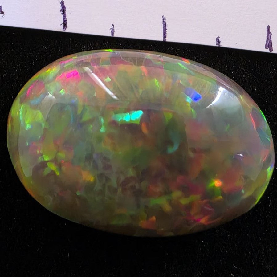 Perfect! Black Opal outstanding Ethiopian Welo, 16.65 ct oval polished, natural, intense Play-of-Colour