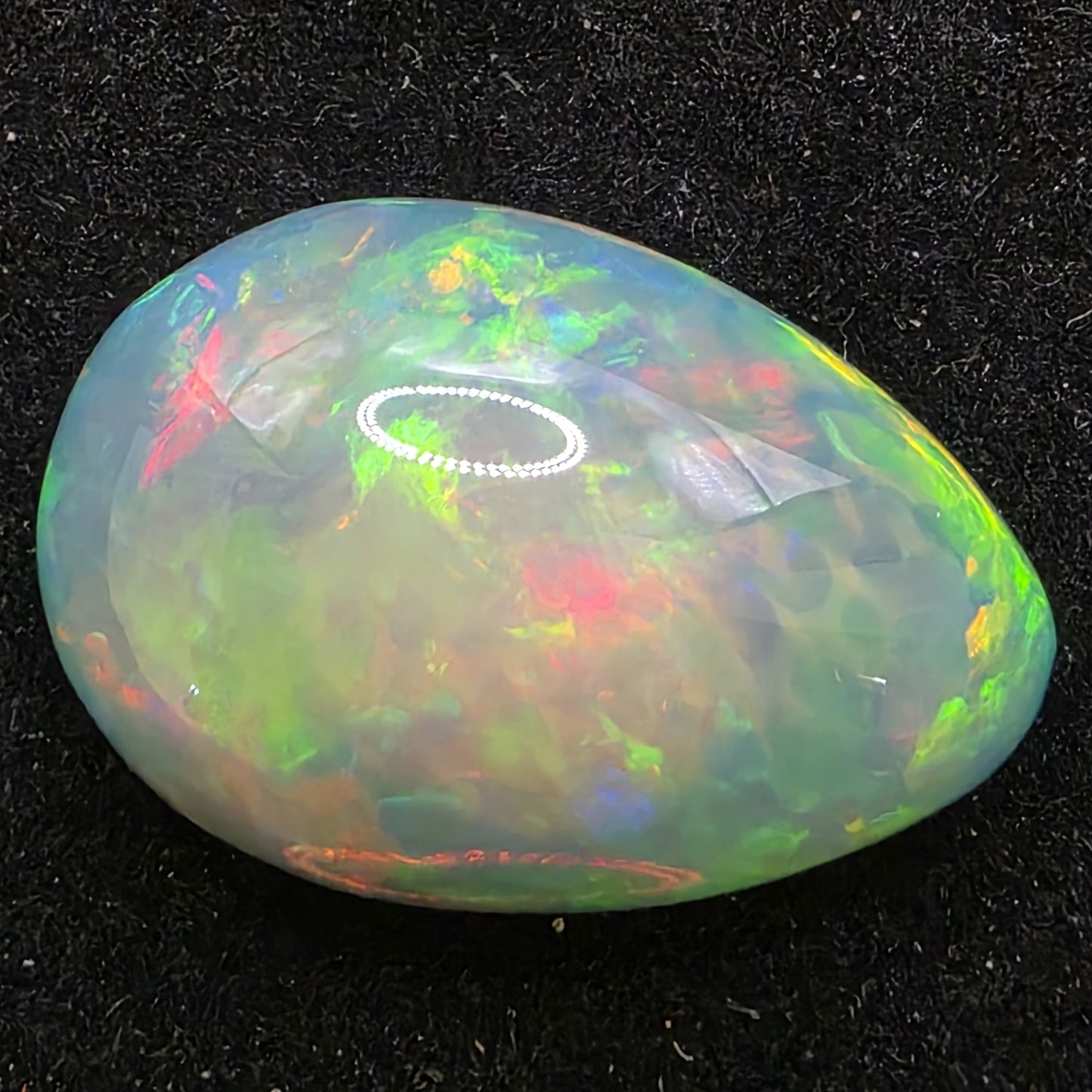 Black Opal special Ethiopian Welo, 17.95 ct pear polished, natural, intense Play-of-Colour