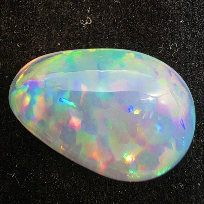 White Opal Ethiopian Welo, 10.8 ct pear polished, natural