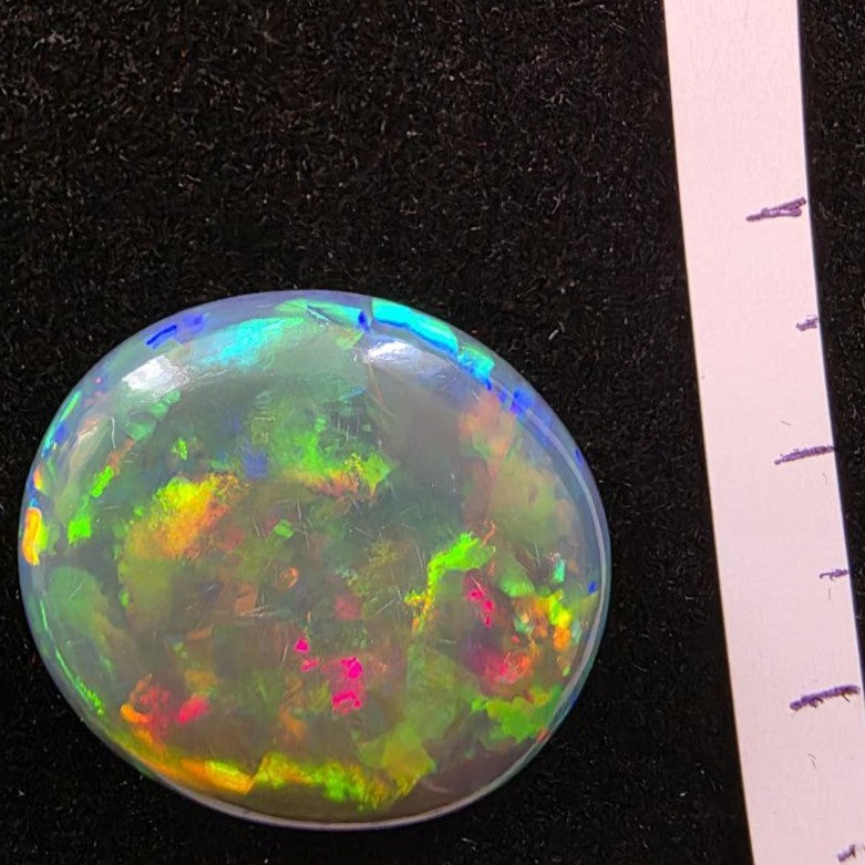 Perfect! Black Opal special Ethiopian Welo, 18.9 ct oval polished, natural, intense Play-of-Colour