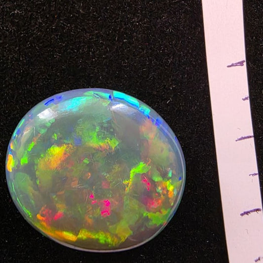 Perfect! Black Opal special Ethiopian Welo, 18.9 ct oval polished, natural, intense Play-of-Colour