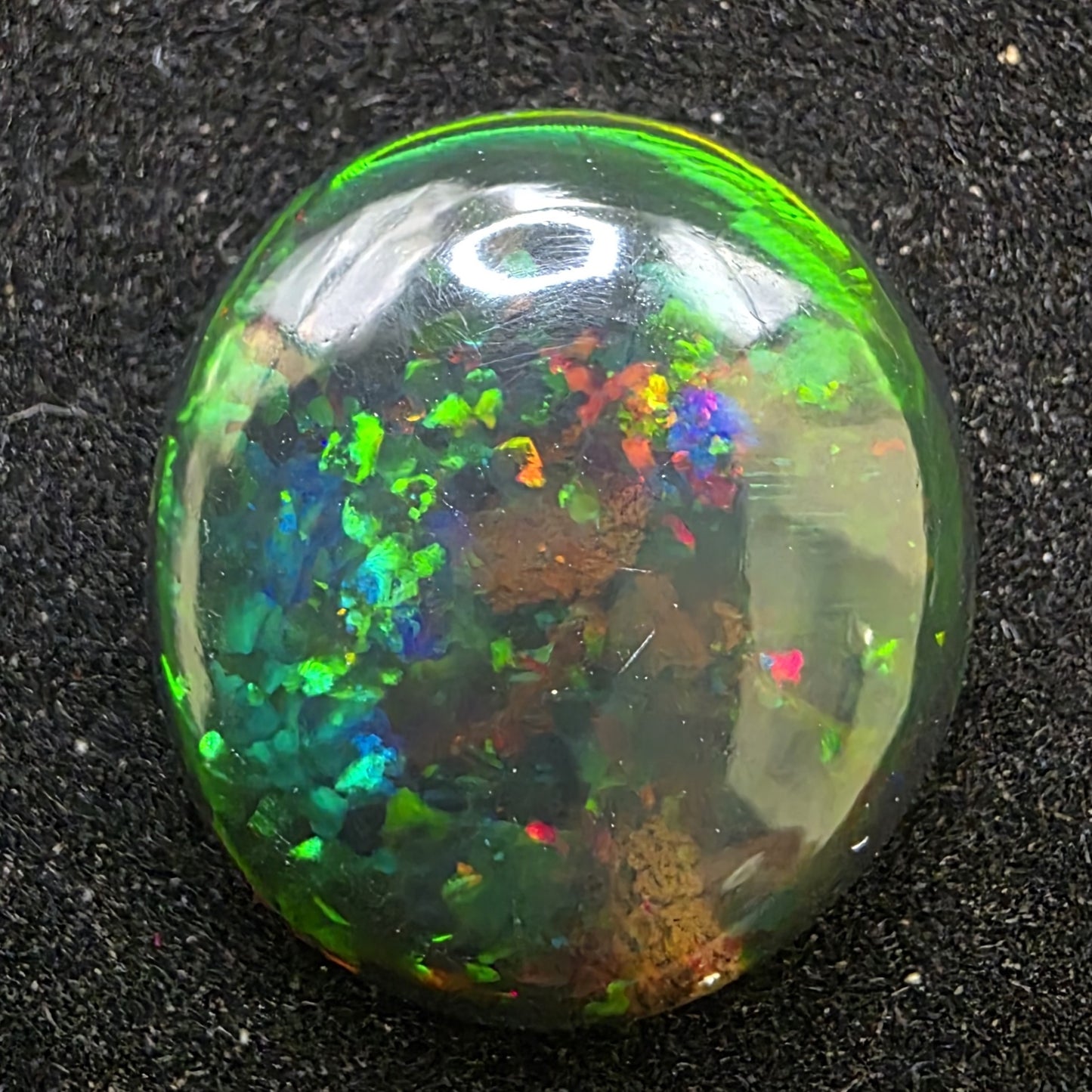 Black Opal special Ethiopian Welo, 7.5 ct pear polished, natural