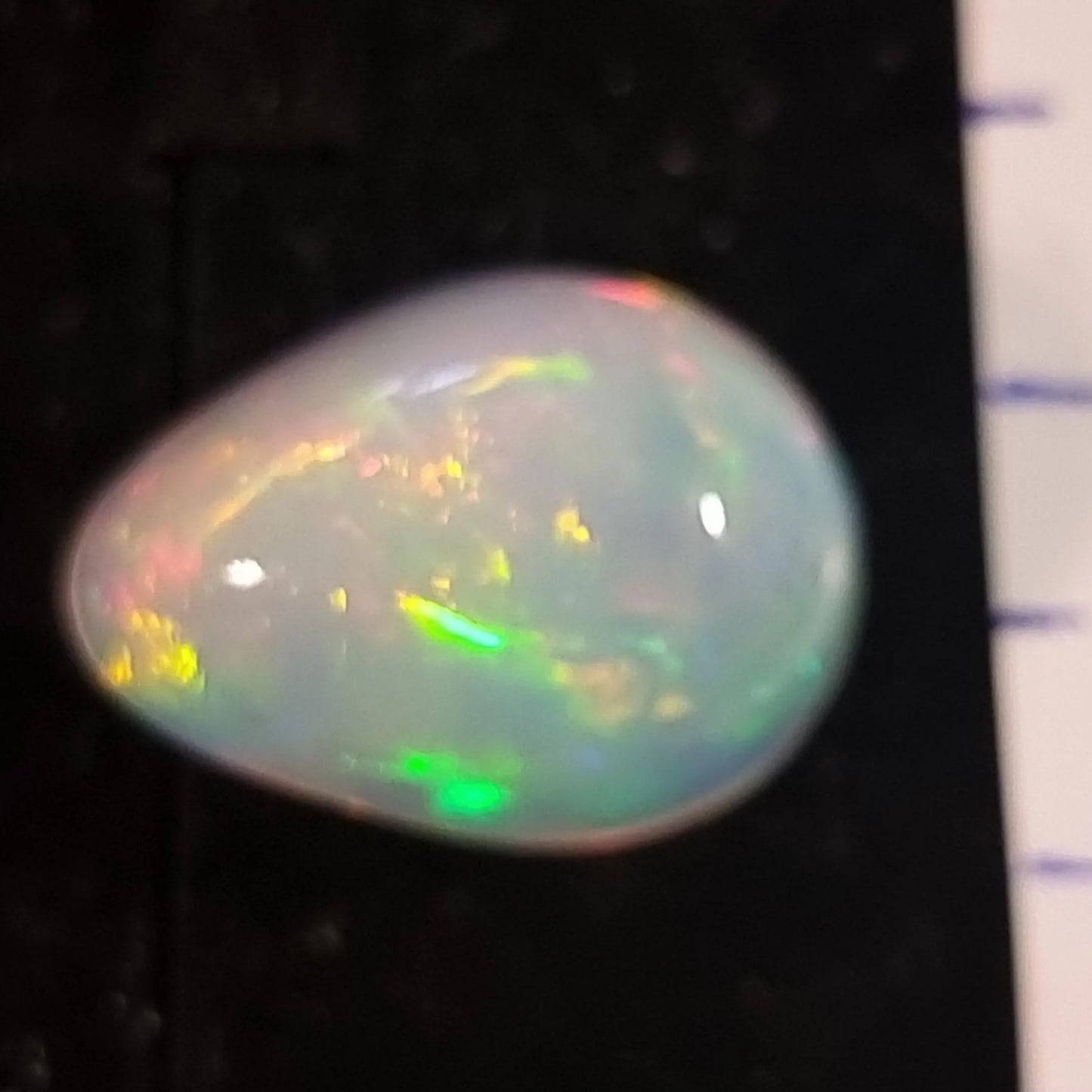 White Opal Ethiopian Welo, 6.25 ct pear polished, natural
