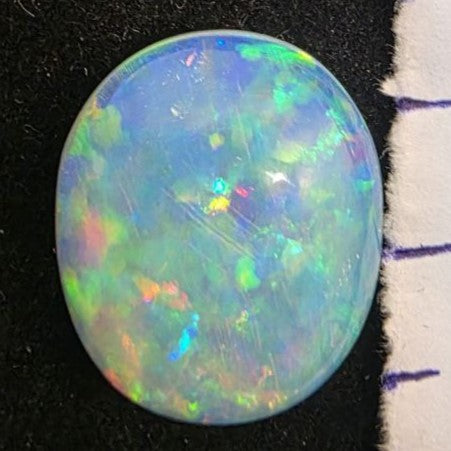 White Opal Ethiopian Welo, 9.2 ct oval polished, natural