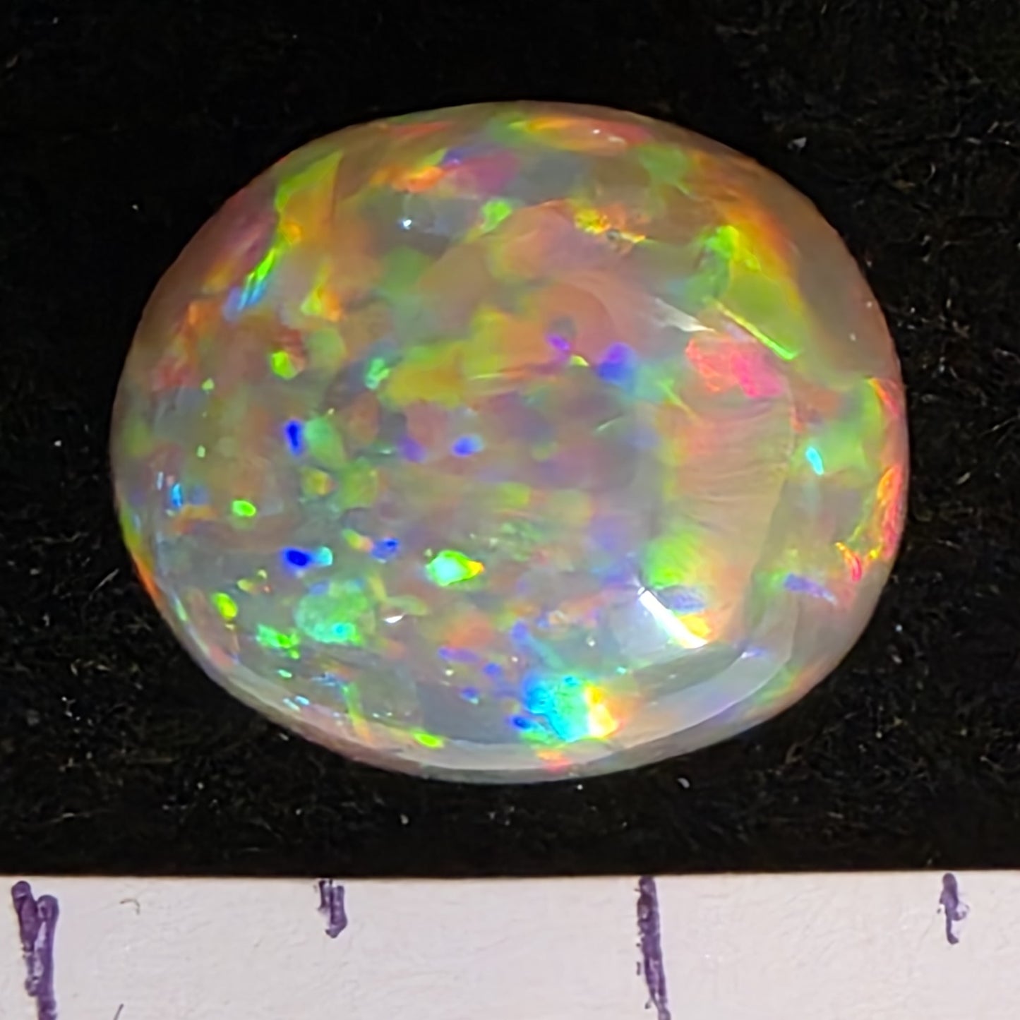 Perfect! Black Opal outstanding Ethiopian Welo, 5.45 ct oval polished, natural, intense Play-of-Colour