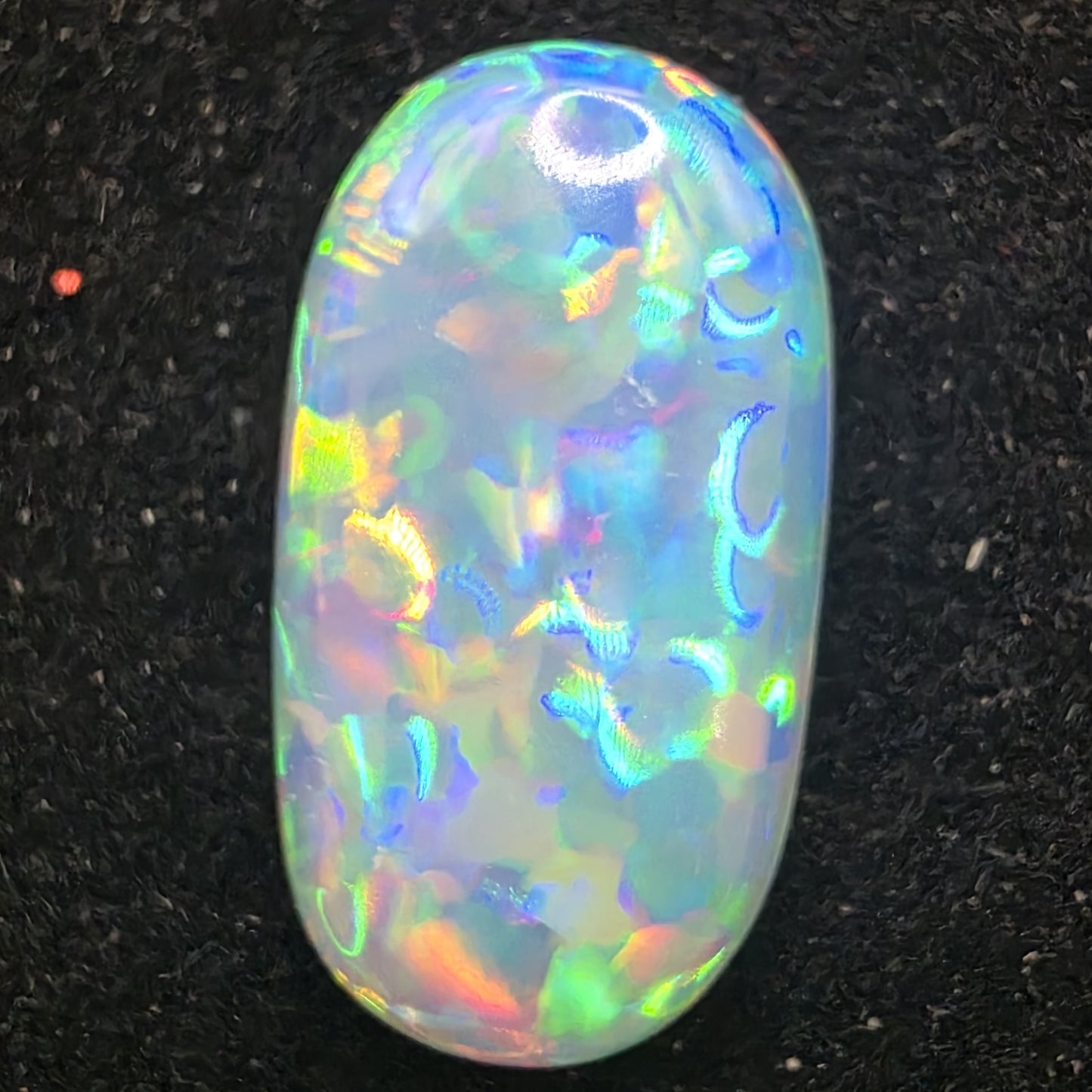 White Opal Ethiopian Welo, 7.4 ct oval polished, natural