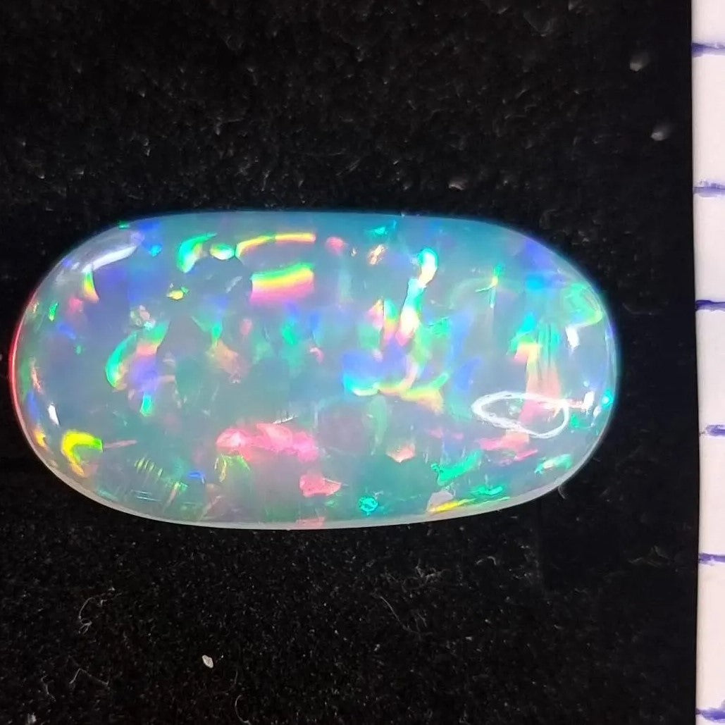 White Opal Ethiopian Welo, 5.5 ct oval polished, natural