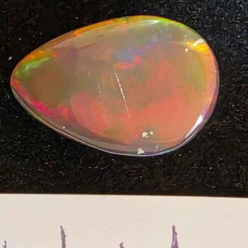 Perfect! Black Opal outstanding Ethiopian Welo, 6.45 ct pear polished, natural, intense Play-of-Colour