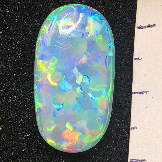 White Opal Ethiopian Welo, 7.4 ct oval polished, natural