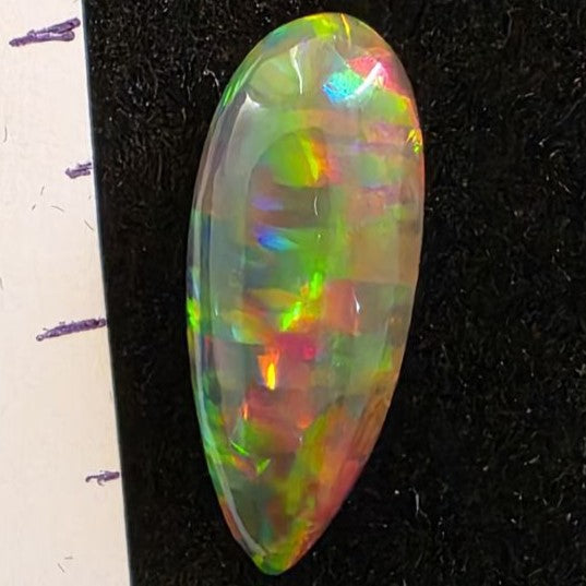 Perfect! Black Opal outstanding Ethiopian Welo, 3.45 ct pear polished, natural, intense Play-of-Colour