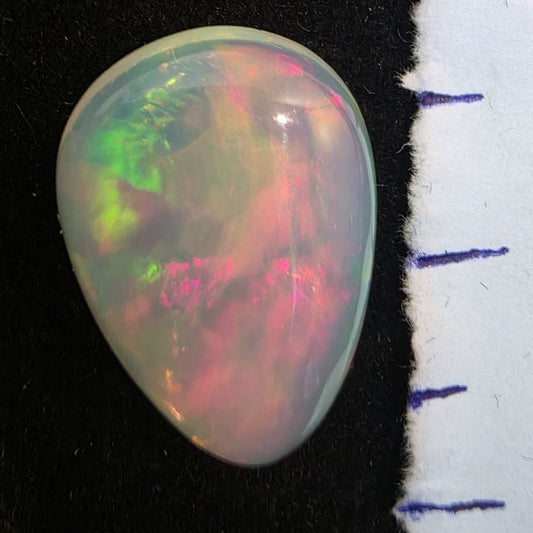 White Opal Ethiopian Welo, 24.5 ct pear polished, natural