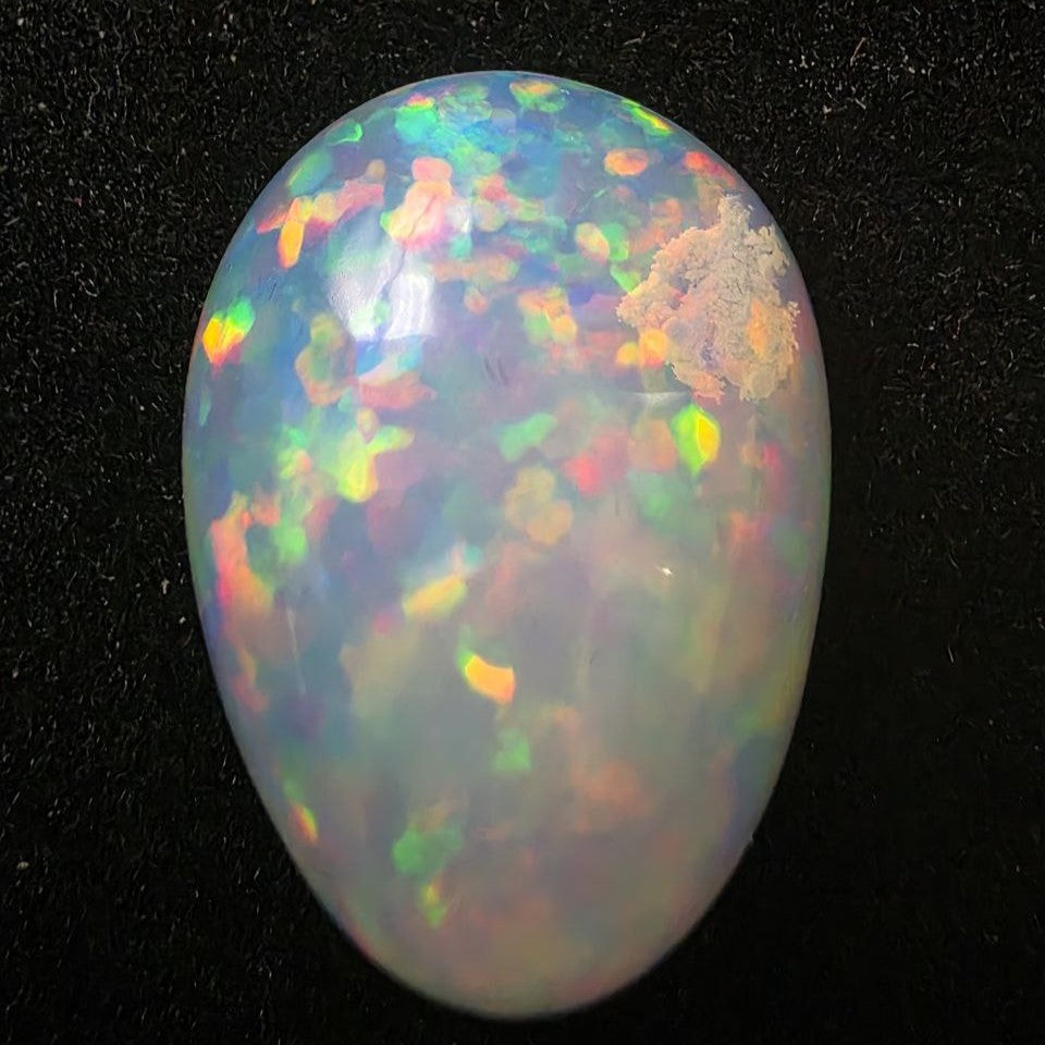Crystal Opal special Ethiopian Welo, 15.4 ct pear polished, natural, intense Play-of-Colour