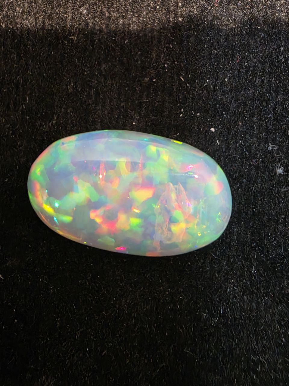 White Opal Ethiopian Welo, 5.3 ct oval polished, natural