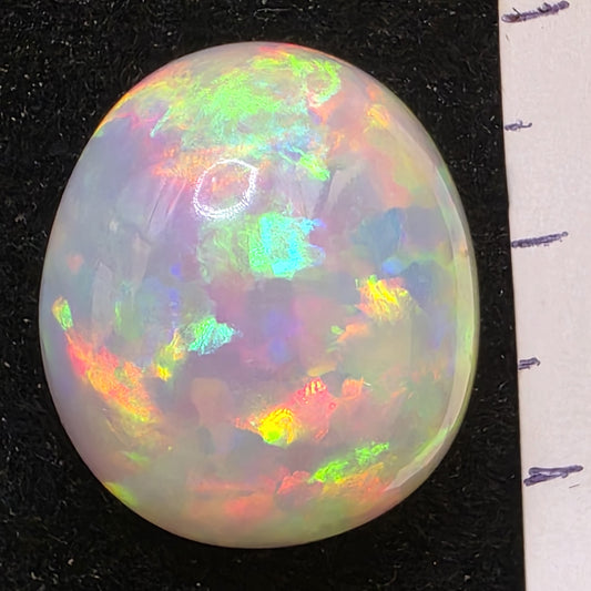 White Opal special Ethiopian Welo, 24 ct freeform polished, natural, intense Play-of-Colour