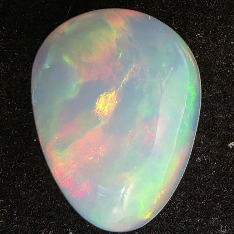 White Opal Ethiopian Welo, 8.05 ct pear polished, natural