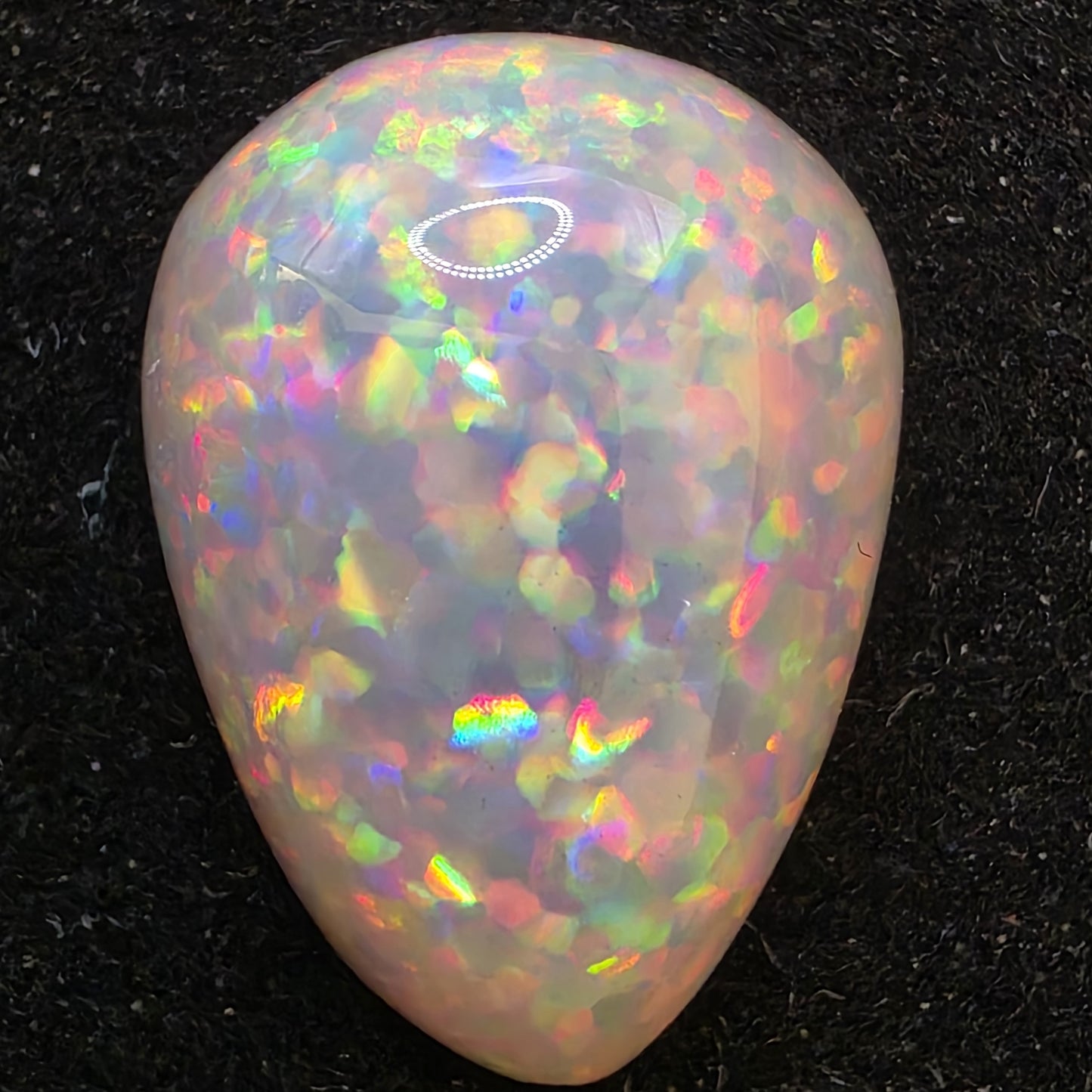 Black Opal special Ethiopian Welo, 10.3 ct pear polished, natural, intense Play-of-Colour