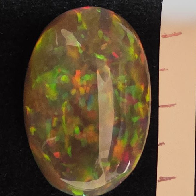 Perfect! Black Opal outstanding Ethiopian Welo, 16.65 ct oval polished, natural, intense Play-of-Colour