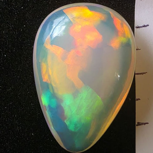 White Opal special Ethiopian Welo, 26.55 ct pear polished, natural