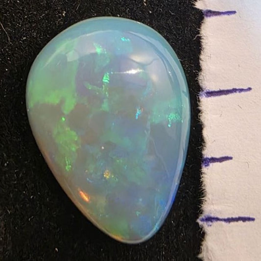 White Opal Ethiopian Welo, 9.05 ct pear polished, natural
