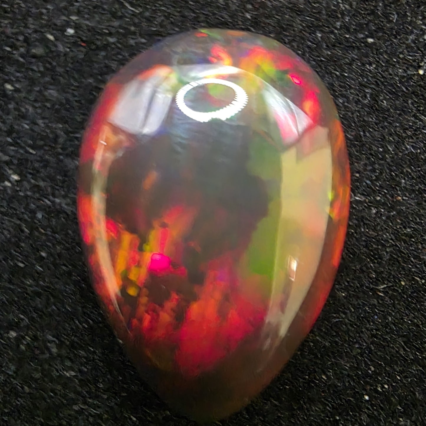 Black Opal special Ethiopian Welo, 6 ct pear polished, natural
