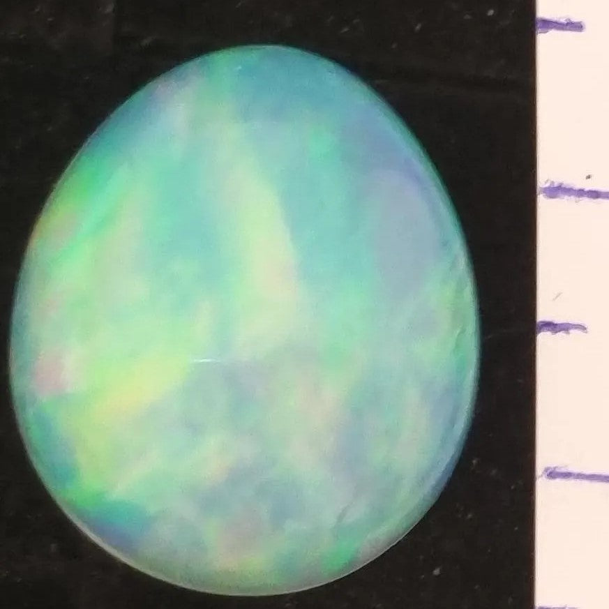 White Opal Ethiopian Welo, 7 ct pear polished, natural