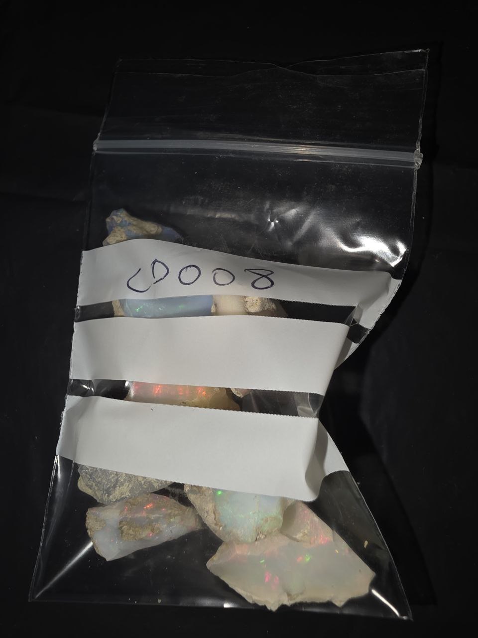 Micro-lot rough 7 stones Mixed Opal Ethiopian Welo, 91.5 ct rough, natural