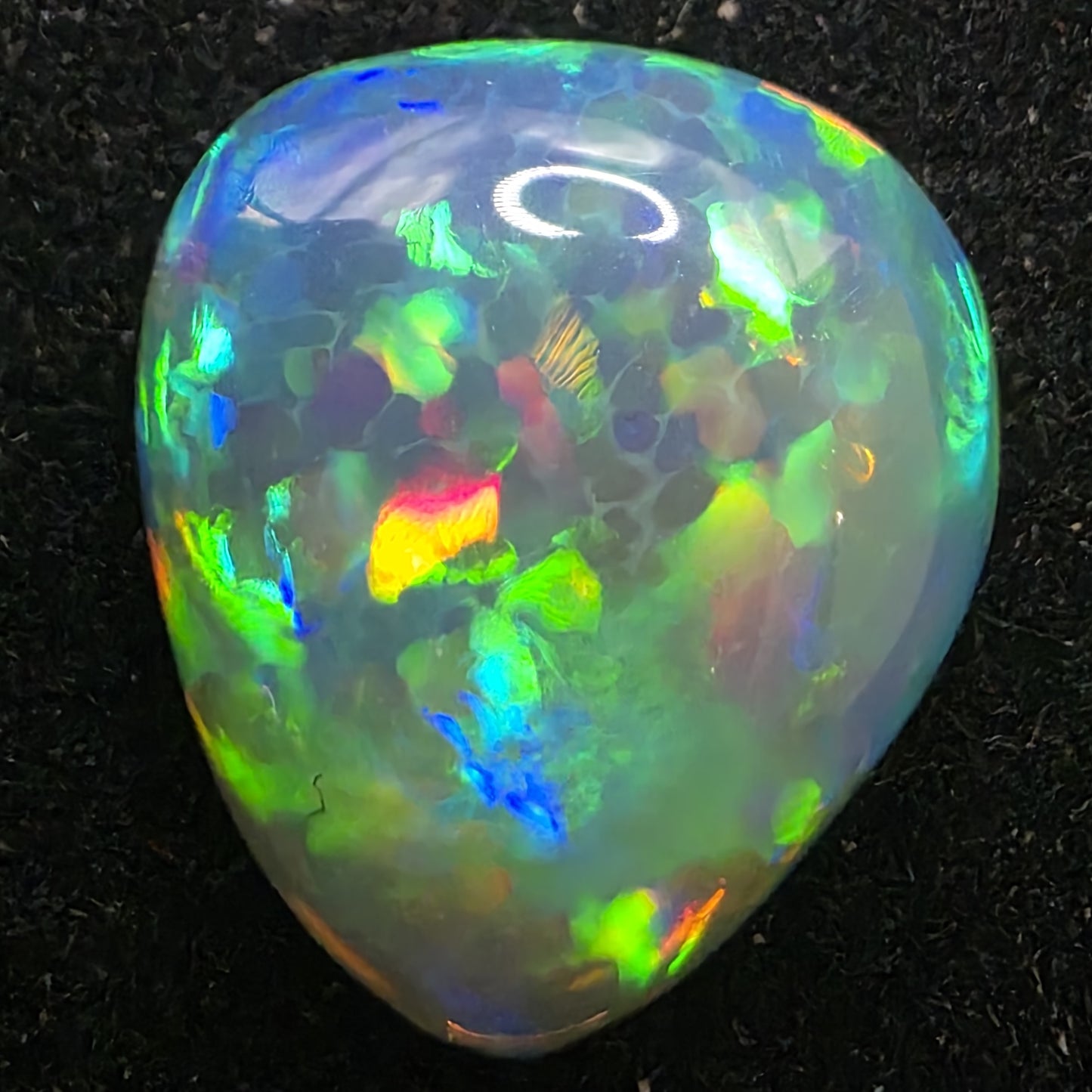 White Opal Ethiopian Welo, 3.1 ct pear polished, natural