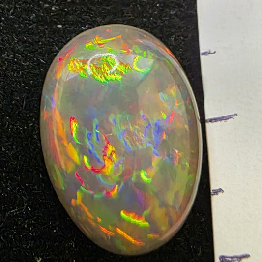 Black Opal special Ethiopian Welo, 5.35 ct oval polished, natural, intense Play-of-Colour