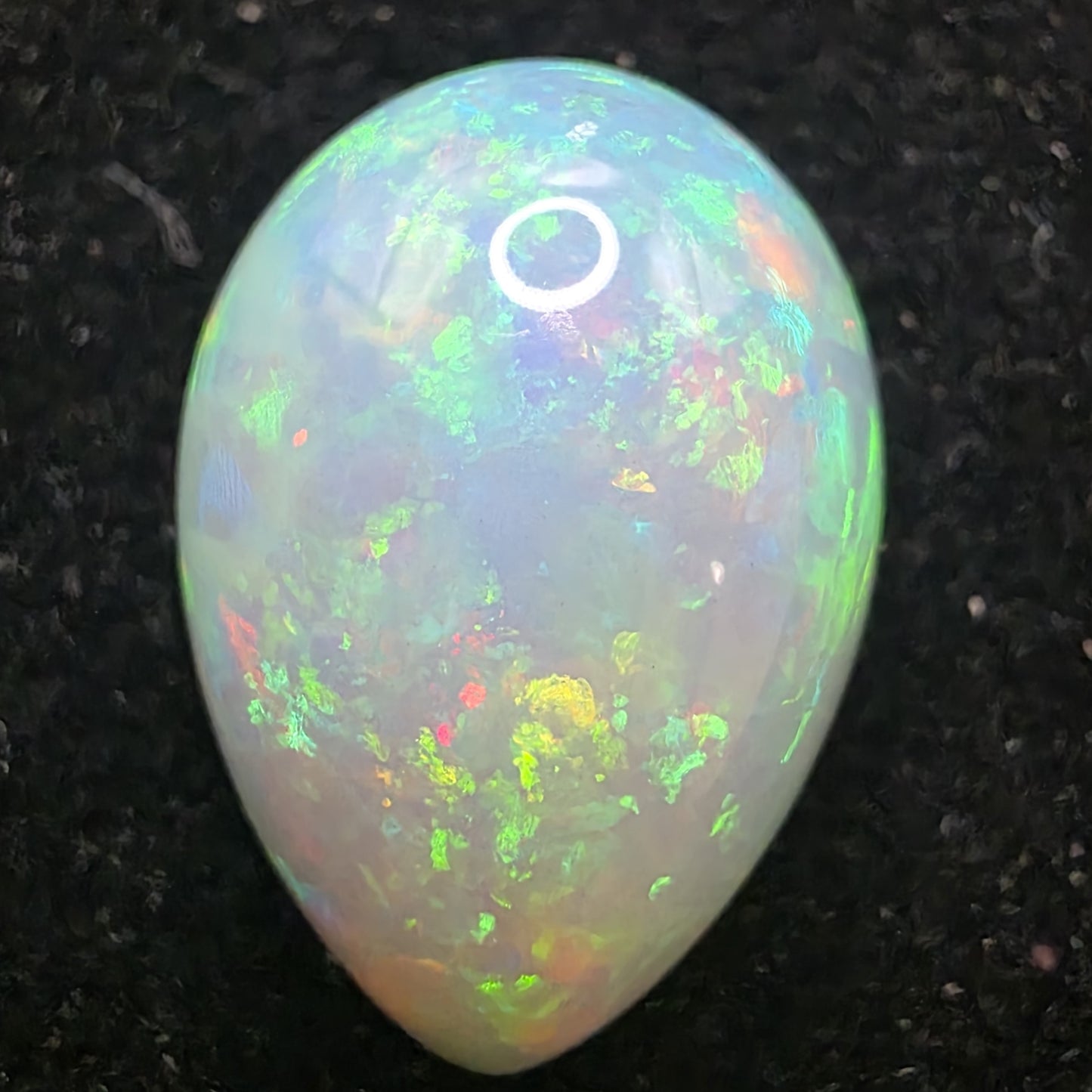 White Opal Ethiopian Welo, 8.35 ct pear polished, natural