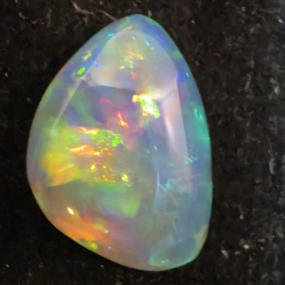 White Opal Ethiopian Welo, 4.2 ct freeform polished, natural