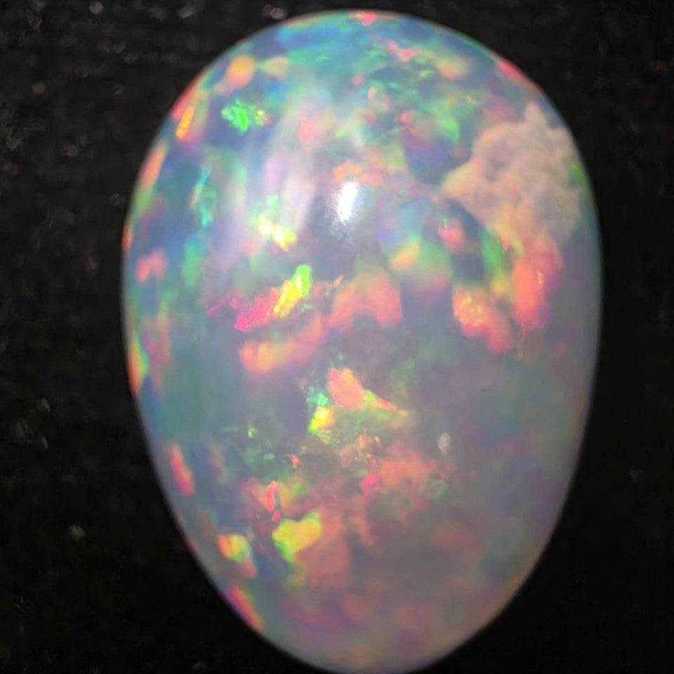 Crystal Opal special Ethiopian Welo, 15.4 ct pear polished, natural, intense Play-of-Colour