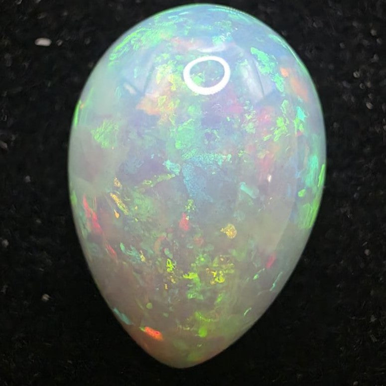 White Opal Ethiopian Welo, 8.35 ct pear polished, natural
