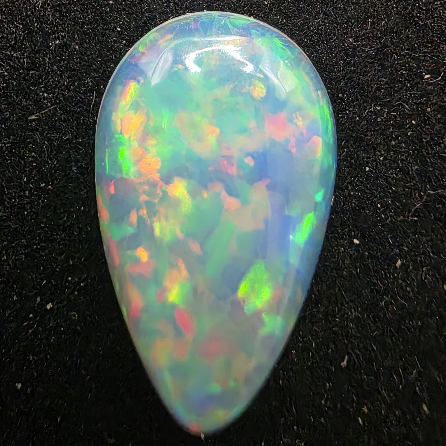 White Opal Ethiopian Welo, 6.85 ct pear polished, natural