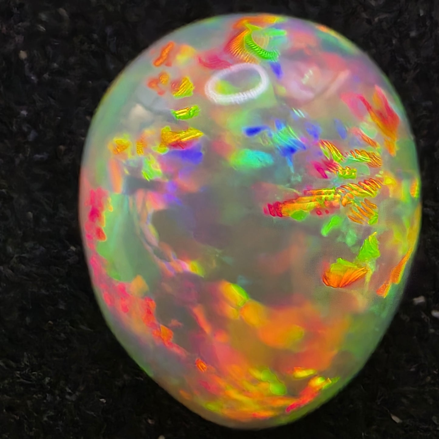 Honeycomb Black Opal special Ethiopian Welo, 5 ct pear polished, natural, intense Play-of-Colour