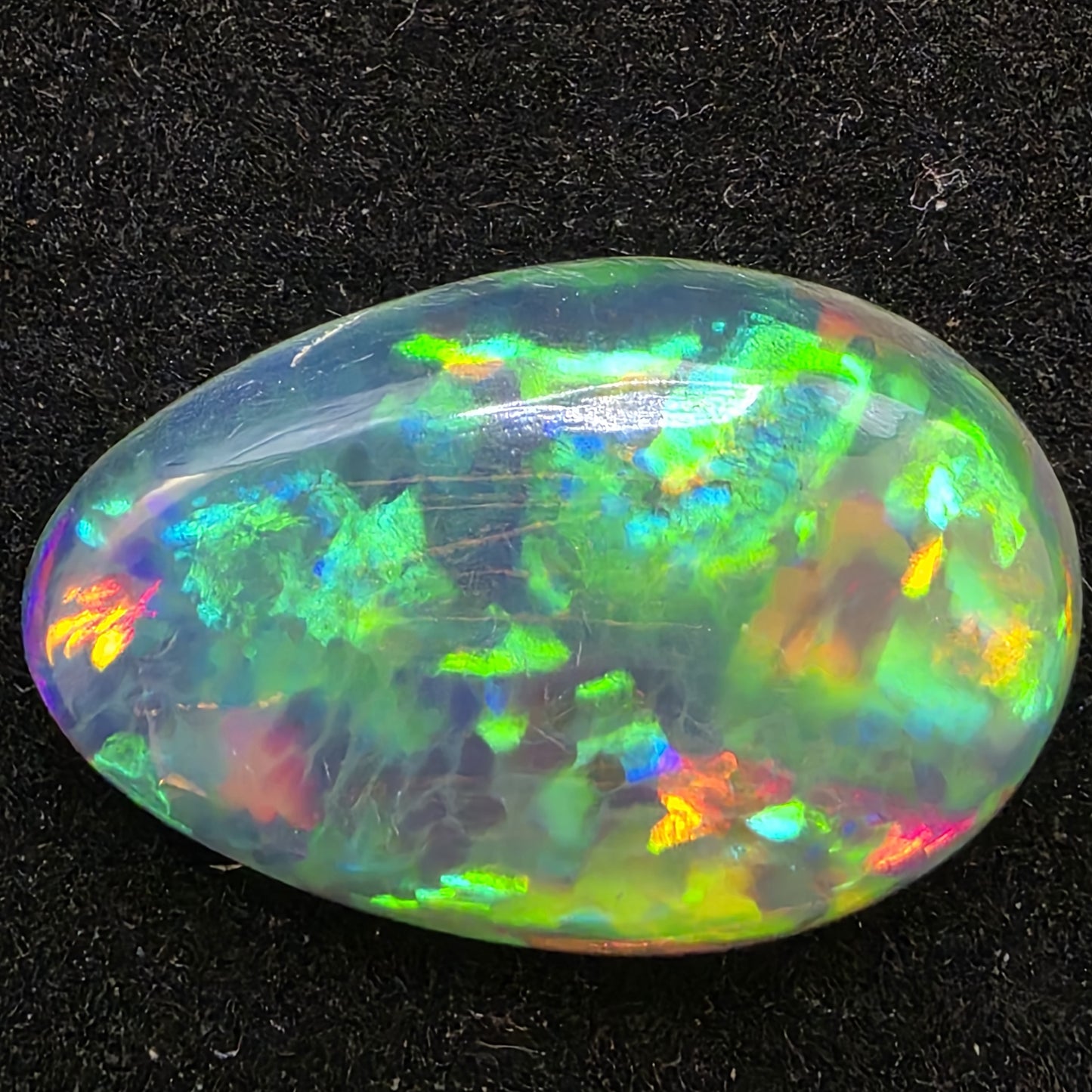 Black Opal special Ethiopian Welo, 7.6 ct pear polished, natural