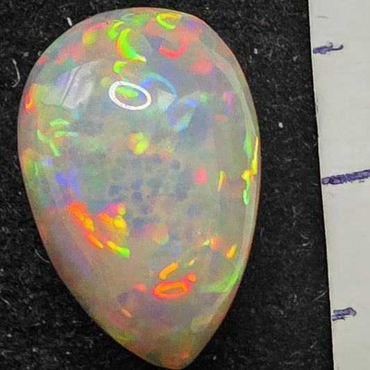 Black Opal special Ethiopian Welo, 3.55 ct pear polished, natural, intense Play-of-Colour