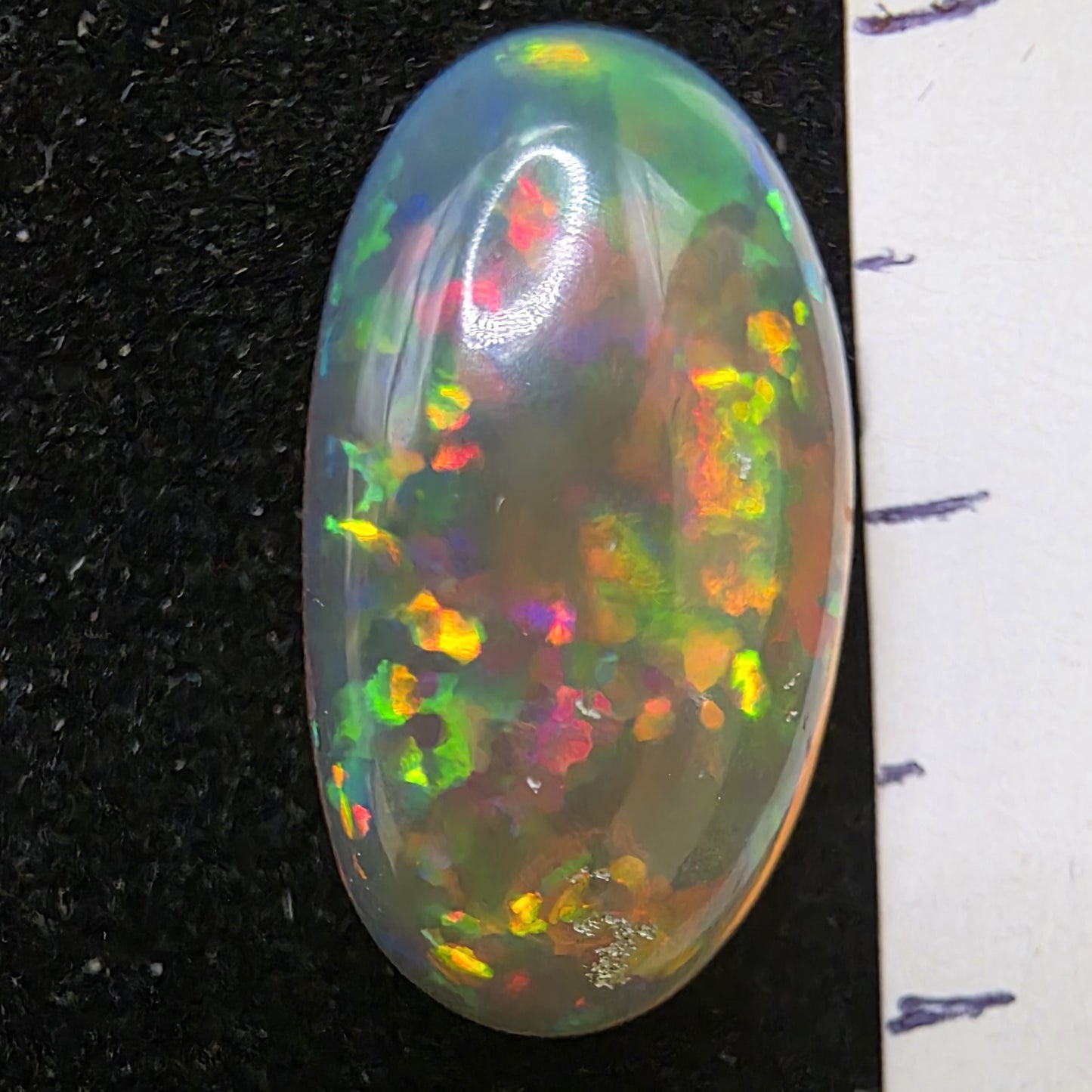 Black Opal Ethiopian Welo, 6.3 ct oval polished, natural