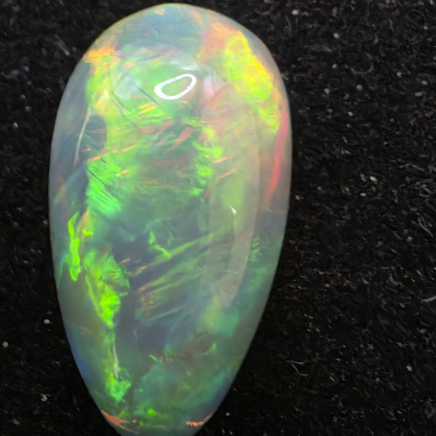 Black Opal special Ethiopian Welo, 8.5 ct pear polished, natural