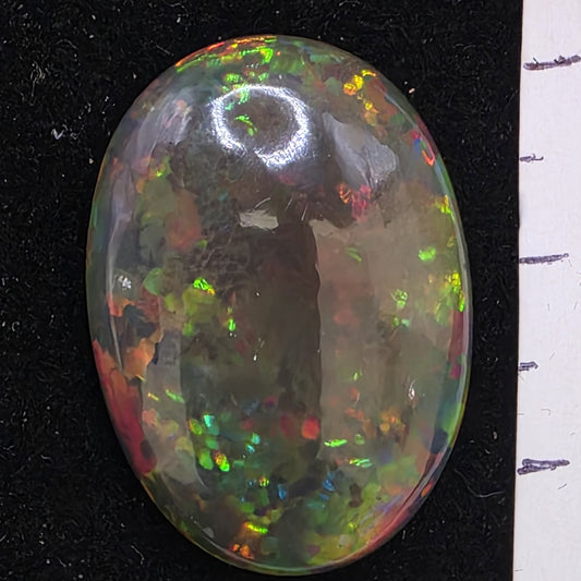 Black Opal special Ethiopian Welo, 16.2 ct oval polished, natural
