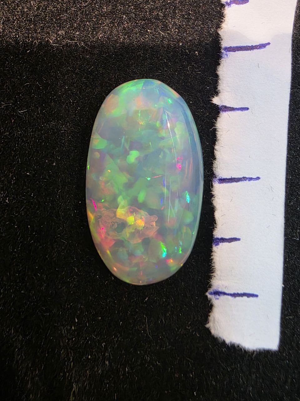 White Opal Ethiopian Welo, 5.3 ct oval polished, natural