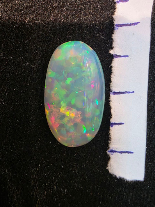 White Opal Ethiopian Welo, 5.3 ct oval polished, natural