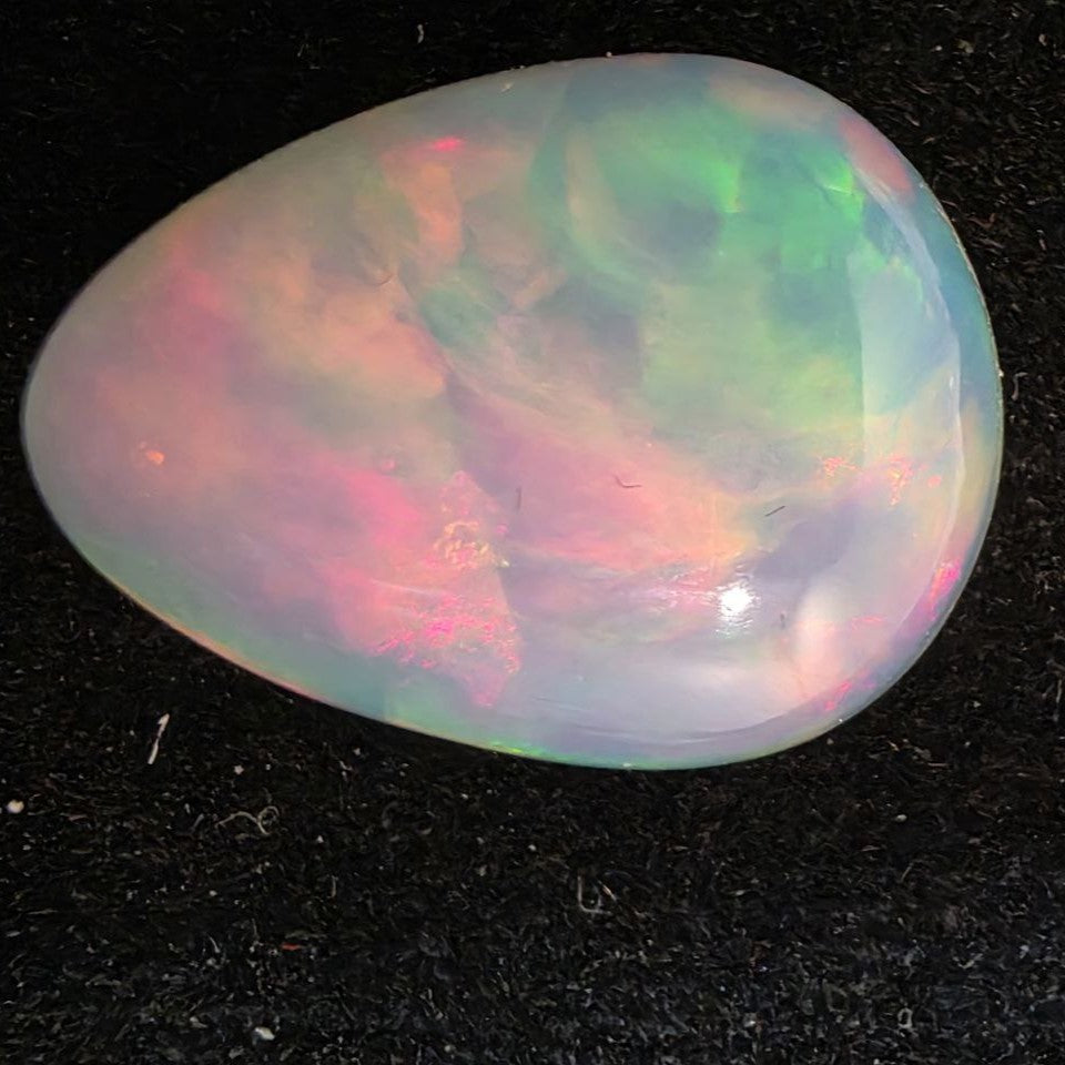 White Opal Ethiopian Welo, 8.05 ct pear polished, natural