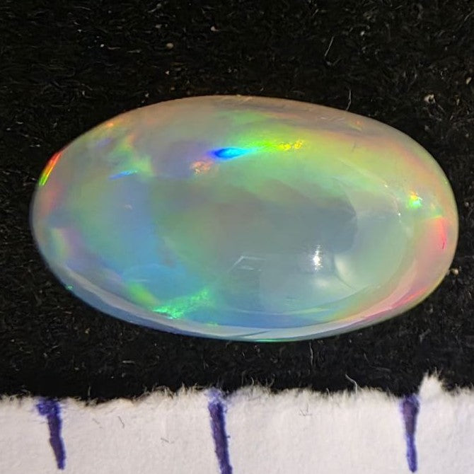 White Opal Ethiopian Welo, 5.95 ct oval polished, natural